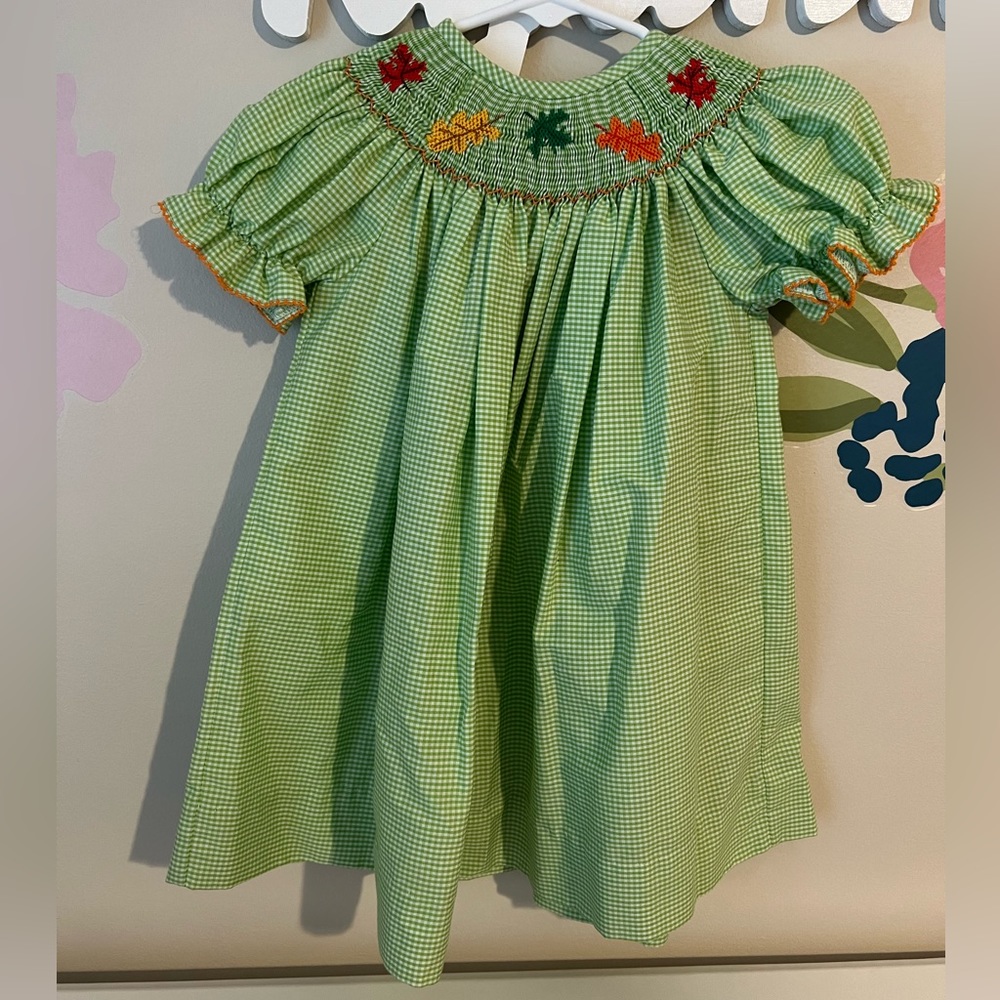 Autumn leaves dress. 12 month.